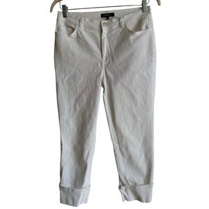 Lafayette148 White Cuffed Jeans, Size 8